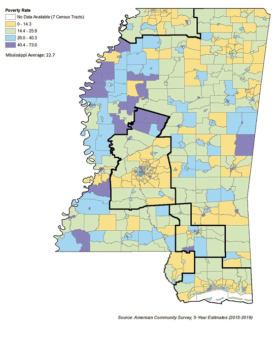 Image of map of Mississippi, description in caption.