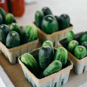 Five cartons of cucumbers.