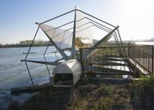 Increasing aeration rates per acre is one emerging method Mississippi catfish producers are using to improve efficiency in smaller ponds. (Photo by MSU Extension Service/Kevin Hudson)