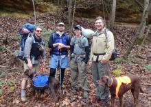 Don’t let the colder weather prevent outdoor adventures this winter. This group is staying comfortable by layering their clothing. (Photo by MSU Extension Service/Evan O’Donnell)