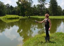 With proper stocking ratios and active management, small ponds can provide fun fishing opportunities and food for the table. (File photo by MSU Extension Service/Linda Breazeale)