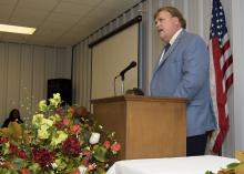 Mississippi State University Extension Service Director Gary B. Jackson was one of several featured speakers at the farmers market dedication ceremony honoring the life and work of agent Ruby D. Rankin. (Photo by MSU Extension/Kevin Hudson)