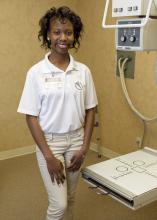 Jhade Jordan of Durant shadows a local doctor while enrolled in the 2016 Rural Medical Scholars program. This Mississippi State University Extension Service program is designed to address the state’s shortage of doctors in rural areas. (Photo by MSU Extension Service/Kevin Hudson) 