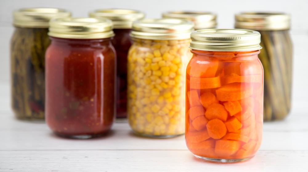 Canned Vegetables in Mason Jars