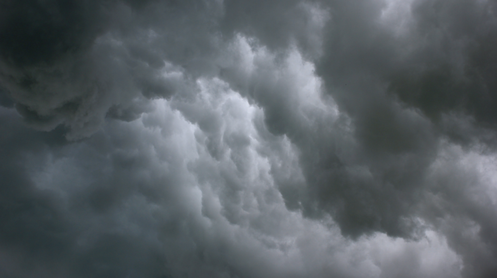 Storm clouds.