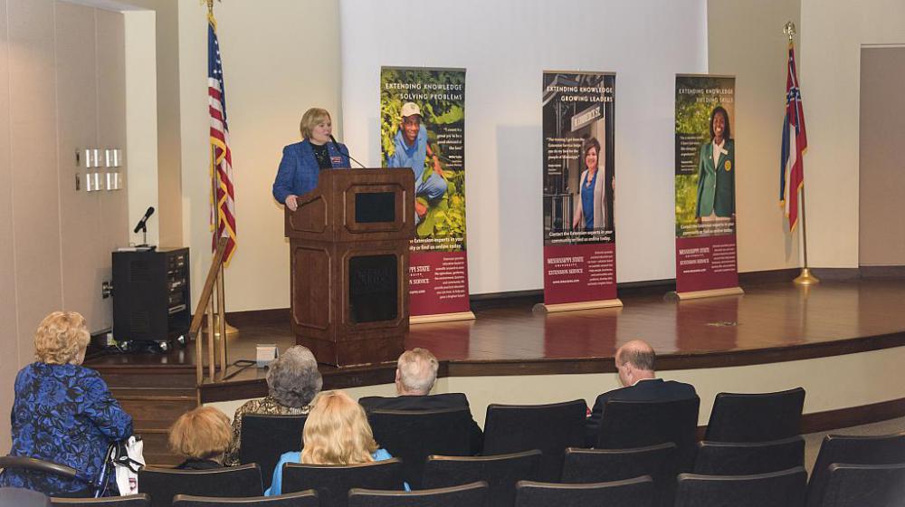 A view of the stage at the new Rankin County Extension Office.