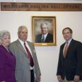 Coyt "Bud" West was inducted into the Mississippi Poultry Association's Hall of Fame for his many years of dedication to the poultry industry. West was joined by his wife, Gwen (left), and Mississippi Poultry Association President Mark Leggett (far right) at the Nov. 17 event. (Photo by Kat Lawrence)