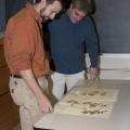 JoVonn Hill, left, and Chris Doffitt helped catalog the plant life in Lauderdale County. They used a variety of sources, including collections at Mississippi State University's Herbarium, to identify the plants they found. (Photo by Kat Lawrence)