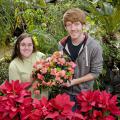 Mississippi State University Horticulture Club members Deanna Lyle of Aberdeen and Josh Craver of Tyler, Texas, prepare plants to be sold at the Everything Garden Expo to be held at the Mississippi Horse Park in Starkville March 24 and 25. (Photo by Scott Corey)