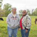 Cattle producers Genette Hunt and Sarah Harvill of Franklin County use sustainable production methods, such as rotational grazing, to make their business more profitable while reducing their workload. The two began a joint farming operation in 1987 after retiring from the medical field. (Photo by MSU Ag Communications/Kat Lawrence)