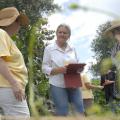 Colleen Wilkins, owner of Sunnyside in Natchez, gathers ideas while visiting the Southern Heritage Garden at the Vicksburg National Military Park on June 13, 2017. (Photo by MSU Extension Service/Bonnie Coblentz)