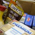 An assortment of food items in a box.