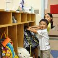 Children in the after-school program at the Mississippi State University Child Development and Family Studies Center are eager for the new school year. (Photo by MSU School of Human Sciences/Amy Barefield)