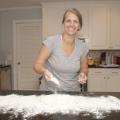Christa Lee, owner of LoveLee Rolls in Starkville, Mississippi, flours her work surface on Sept. 30, 2016, as she prepares to bake cinnamon rolls for her cottage food business. (Photo by MSU Extension Service/Kat Lawrence)